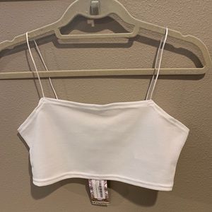 White Skinny Strap Crop Top/Bralette